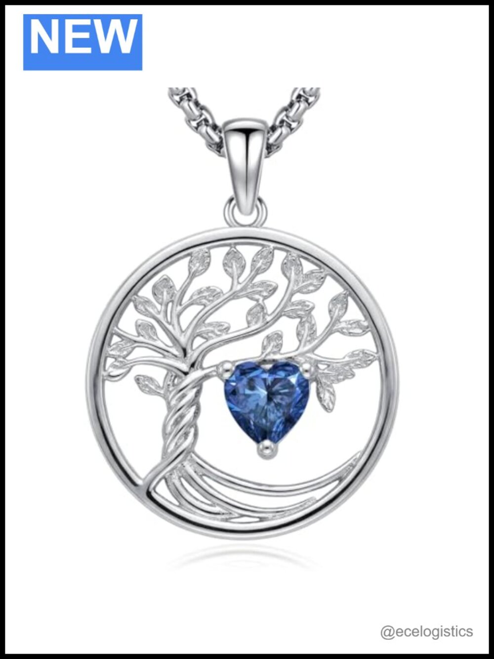 Tree of Life Birthstone Pendant Necklace Copper Silver Plated Adjustable 20+2in